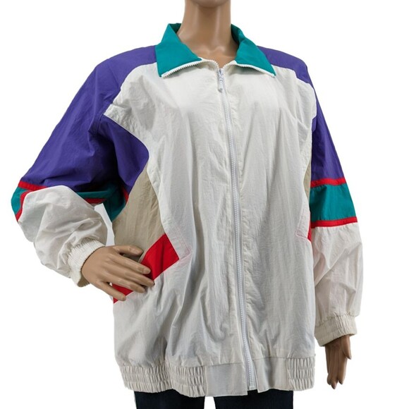 NWT Deadstock Vintage 1990s Koret Francisca Windbreaker Jacker Oversized Size XL - Picture 1 of 11